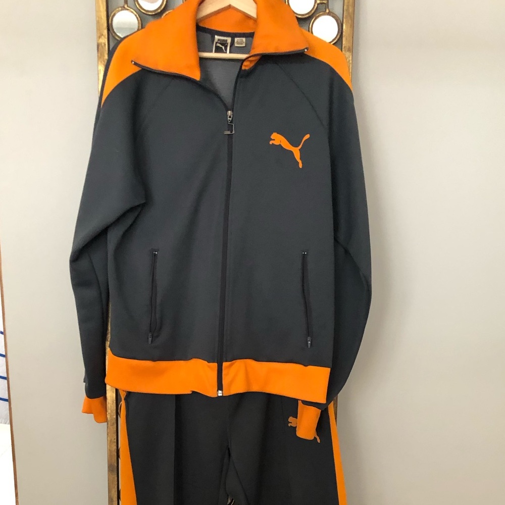 RARE Vintage Puma Tracksuit grey/orange